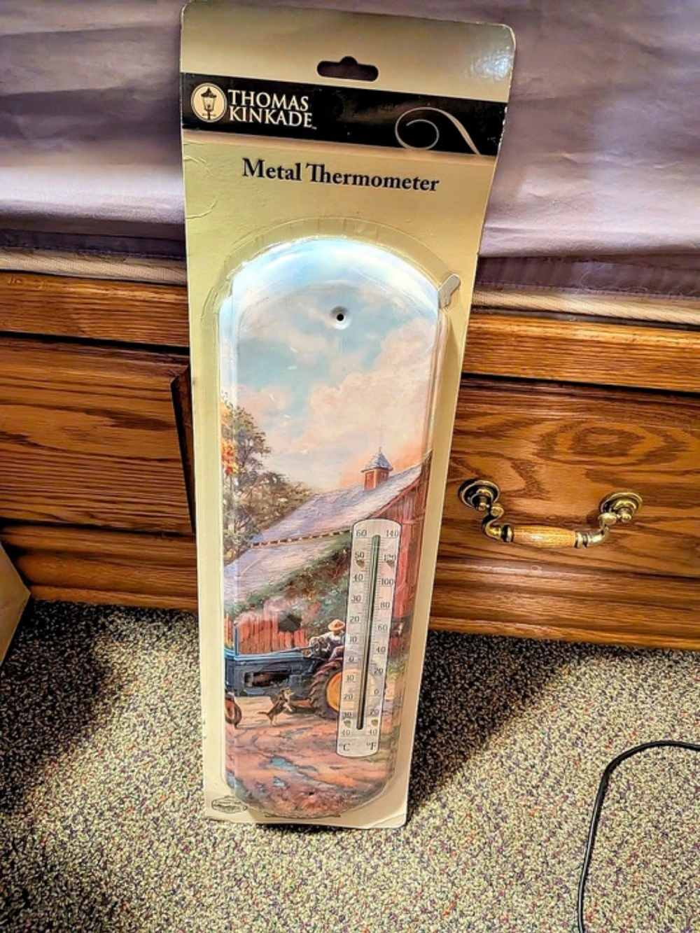 Thomas Kinkade Metal Thermometer Scenic Art NWT